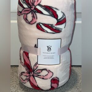 Victoria's Secret Red and White Plush Blanket